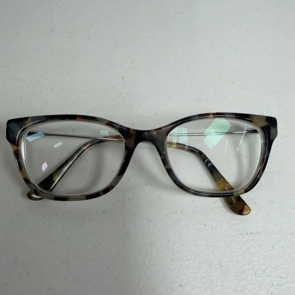 Tory Burch 51mm Eyeglass Frames ONLY TY 2063 1559 Tortoise Silver Cat Eye Women